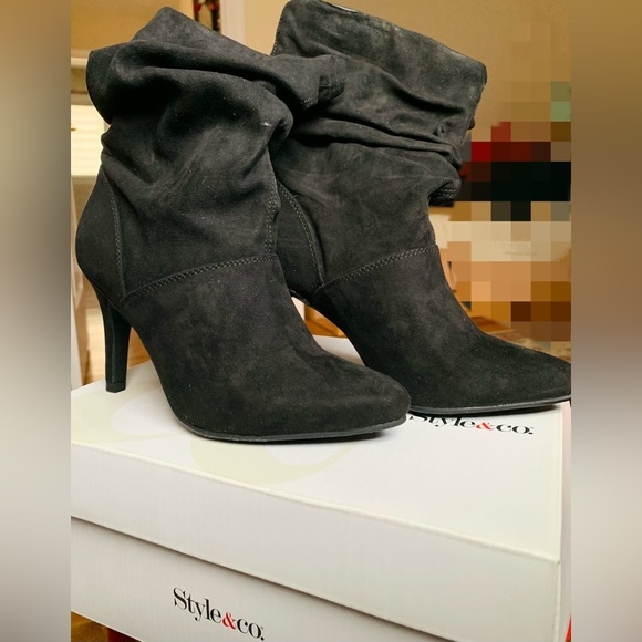 Style & Co heeled black boots size 6 - Picture 1 of 4